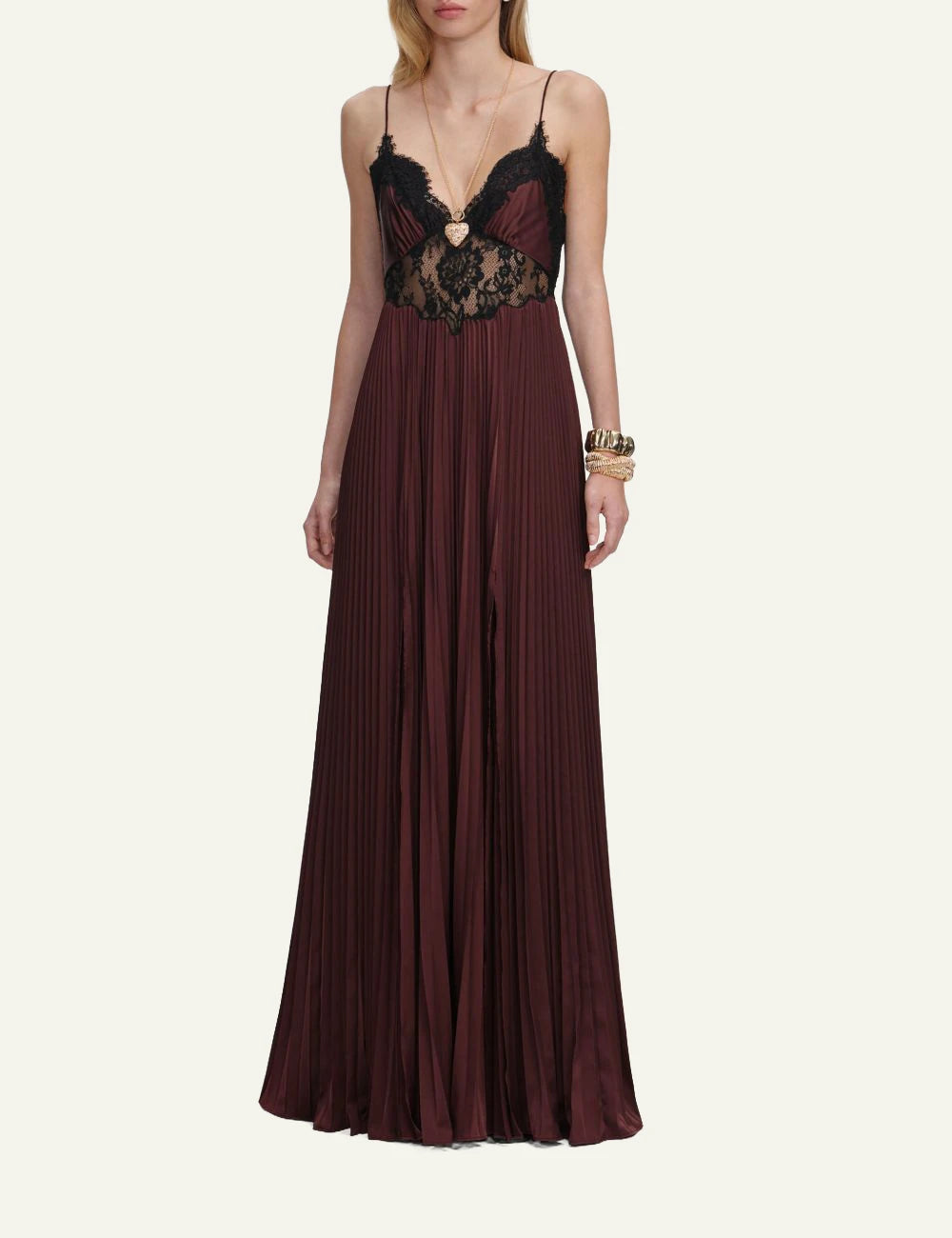 SELF-PORTRAIT LACE MAXI DRESS BROWN – Simple Caracters