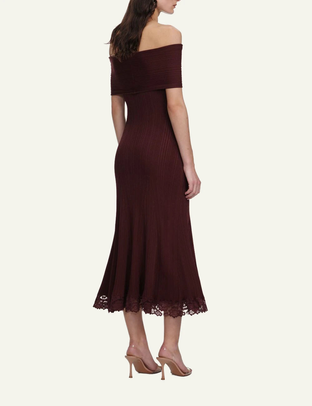 SELF-PORTRAIT LACE MIDI DRESS BURGUNDY – Simple Caracters