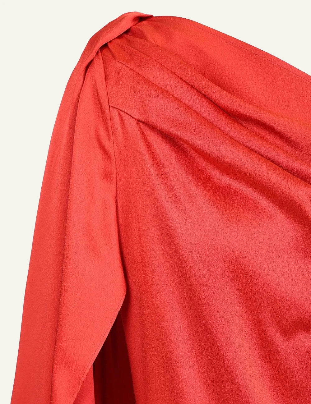 stella_mccartney_tomato_satin_one_shoulder_mini_dress detail