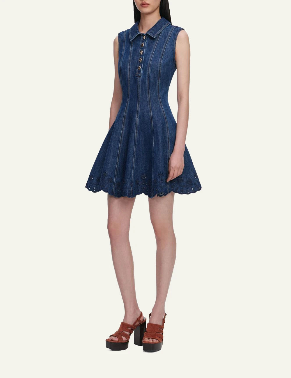 SELF-PORTRAIT BRODERIE MINI DRESS BLUE – Simple Caracters