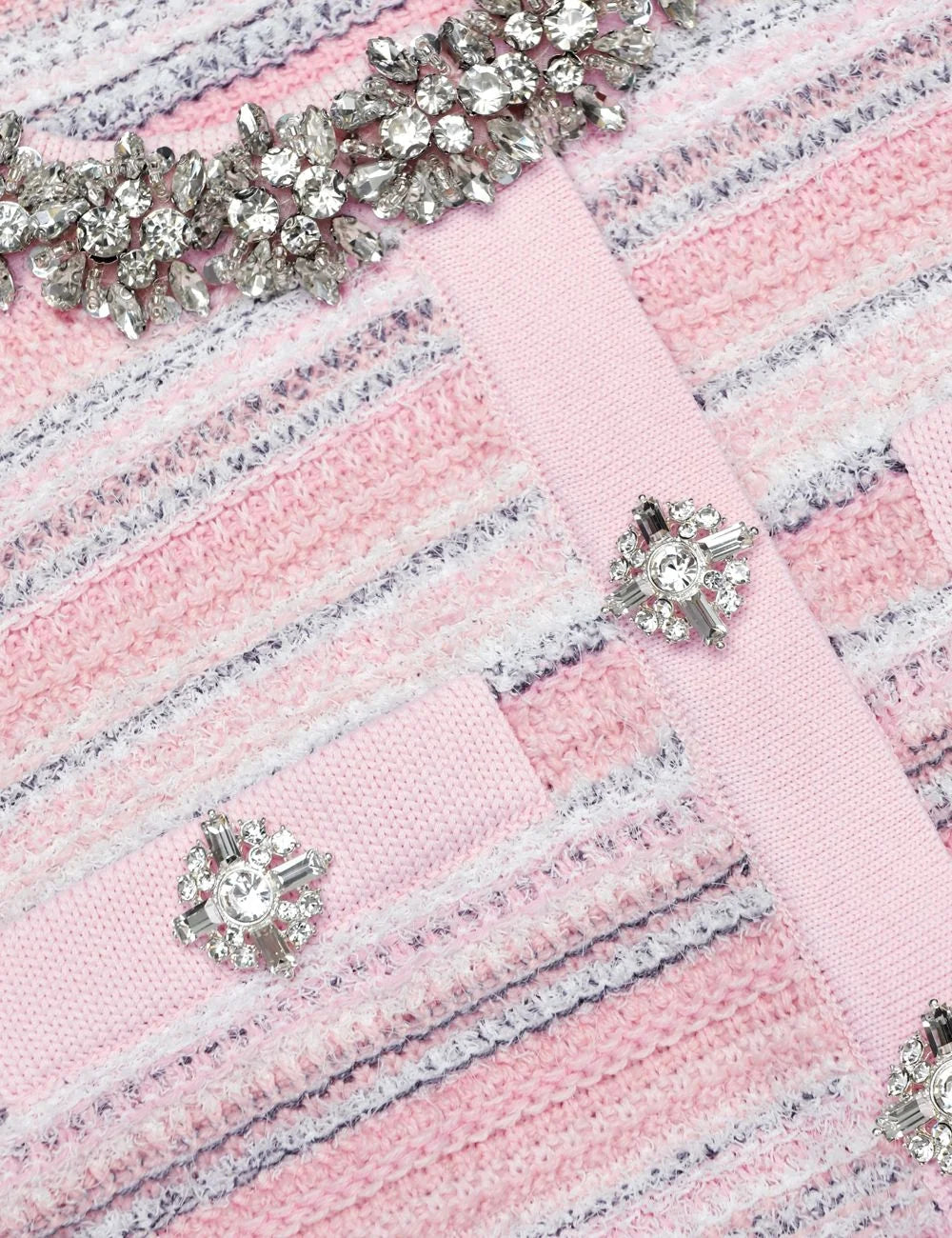 Self Portrait pink knit cardigan cropped  view detail