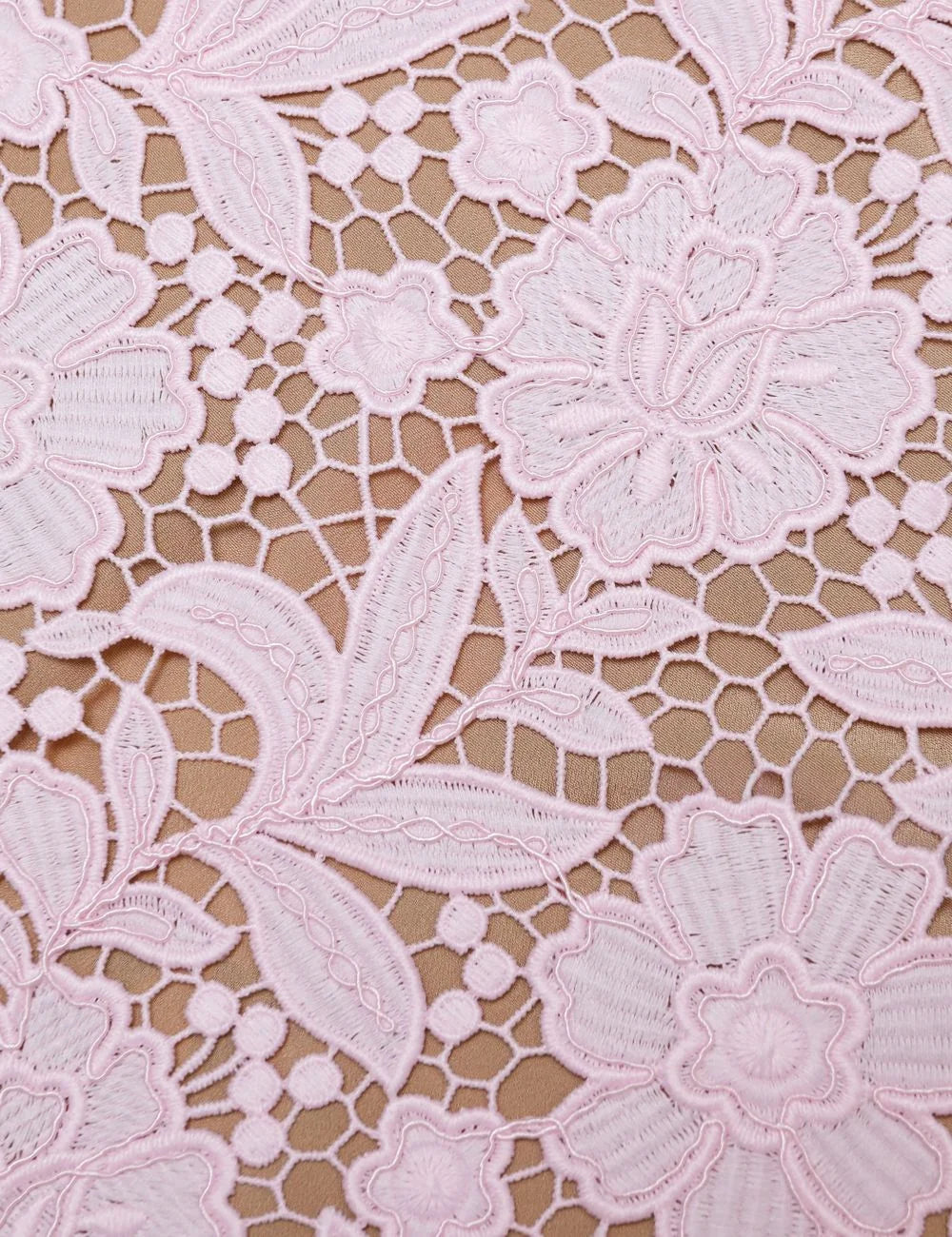 Self Portrait pink lace midi skirt view detail