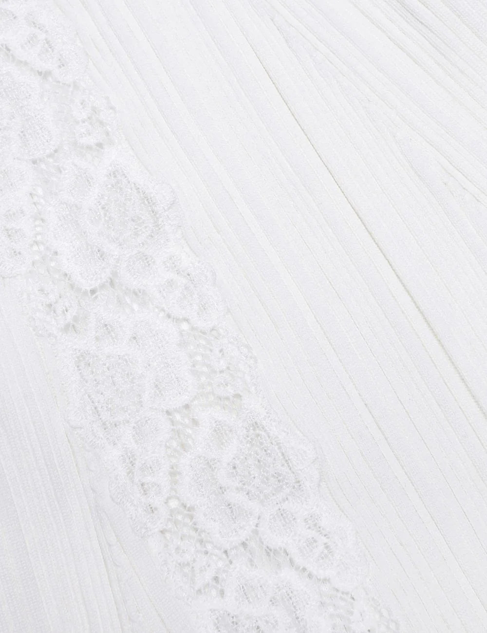 Self Portrait white knit midi dress lace detail front detail view