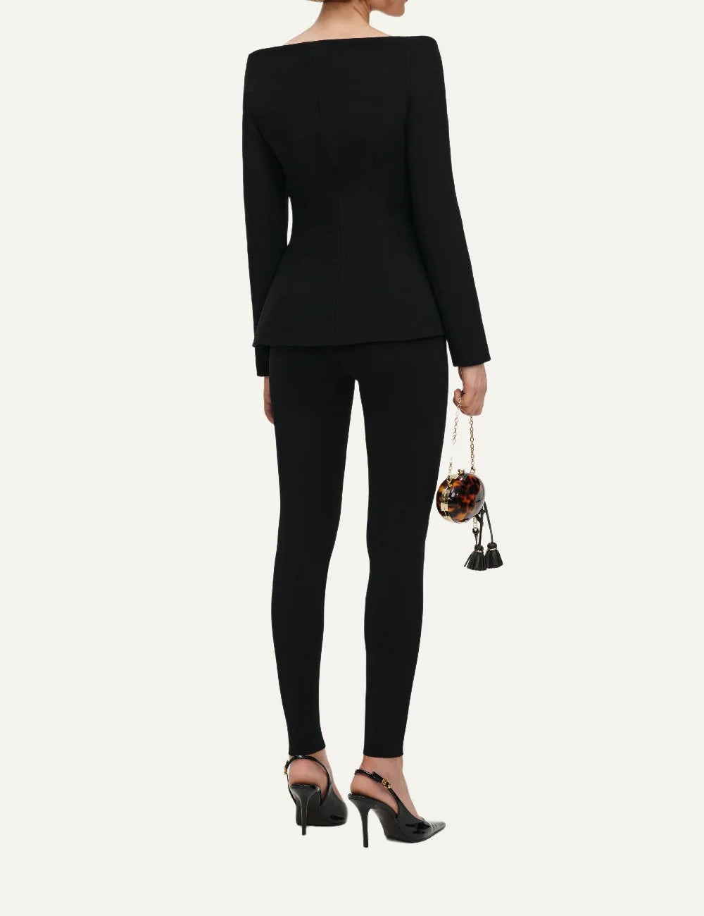 SELF-PORTRAIT WOOL CREPE JACKET BLACK