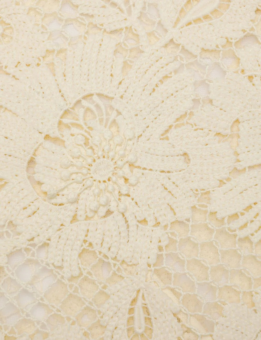 Self Portrait yellow lace midi dress floral crochet scalloped hem detail