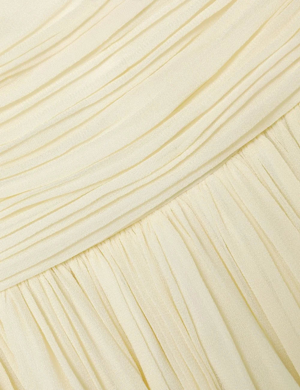 Self Portrait yellow off shoulder maxi dress ruching front detail view