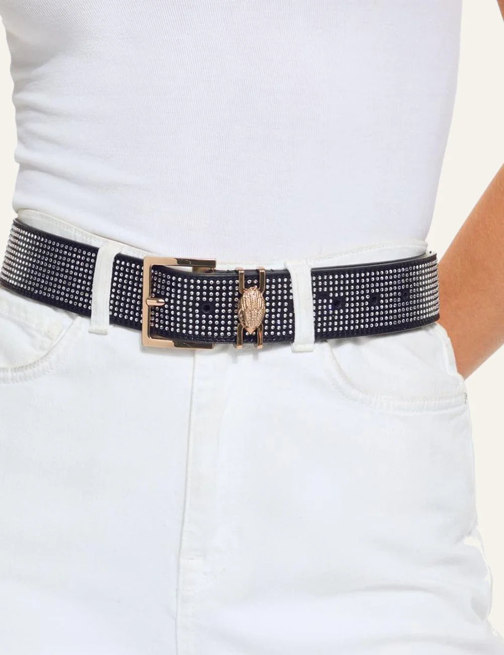 Kurt Geiger Shoreditch Gem belt worn on waist styling look