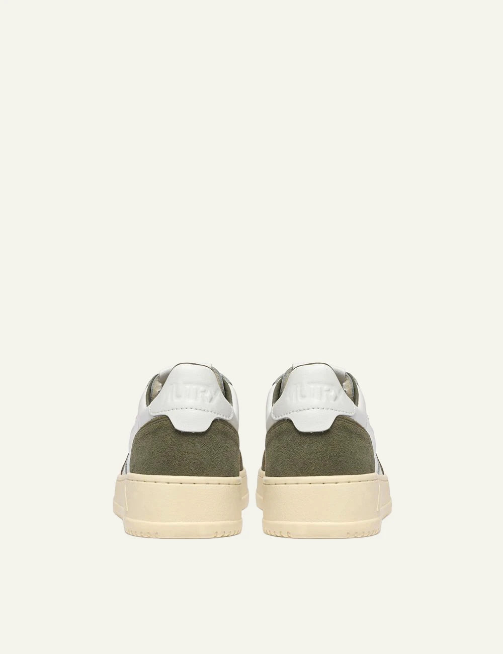 Autry Men’s White Leather And Green Suede Sneakers back