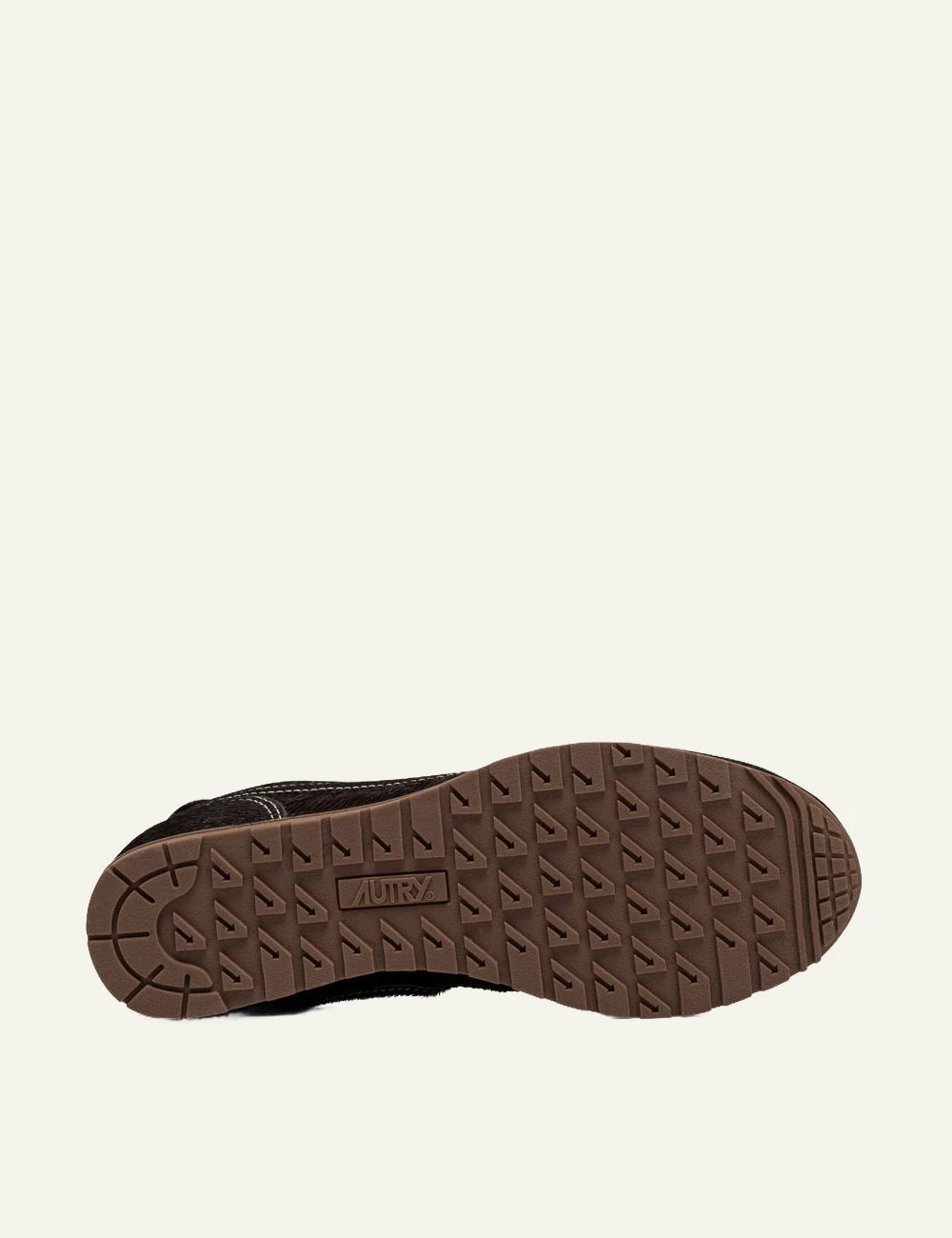 Autry women’s dark brown pony hair effect leather sneakers sole