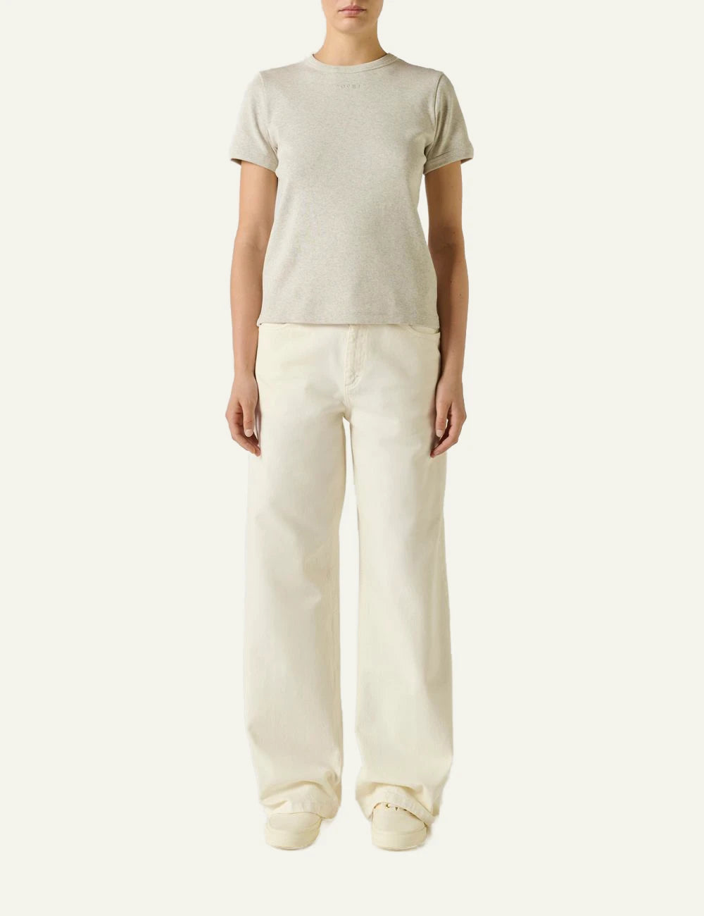 Soeur Aristide t-shirt grey cotton slim fit front full body