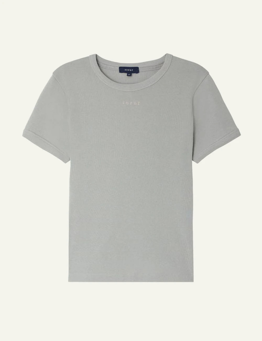Soeur Aristide t-shirt light grey cotton slim fit front
