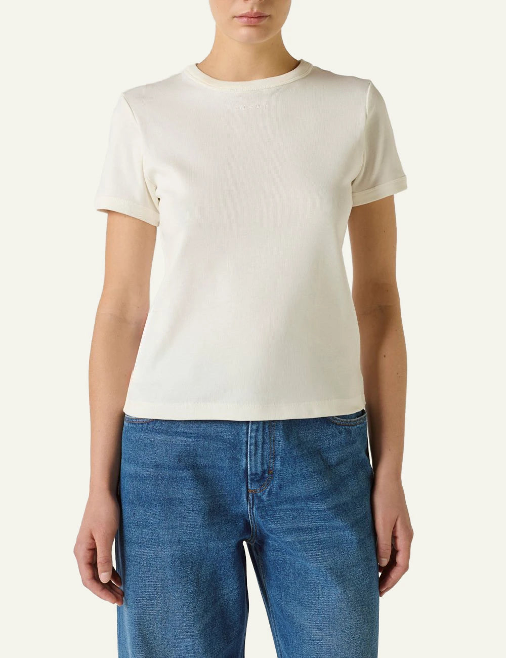 Soeur Aristide t-shirt white cotton slim fit front model