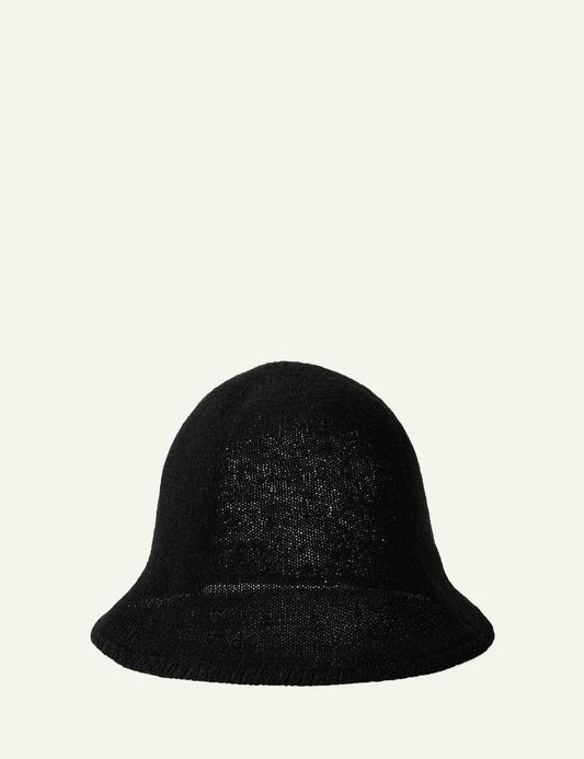 Soeur bucket hat black transparent knit front view