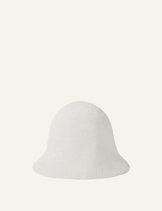 Soeur bucket hat white transparent knit front view