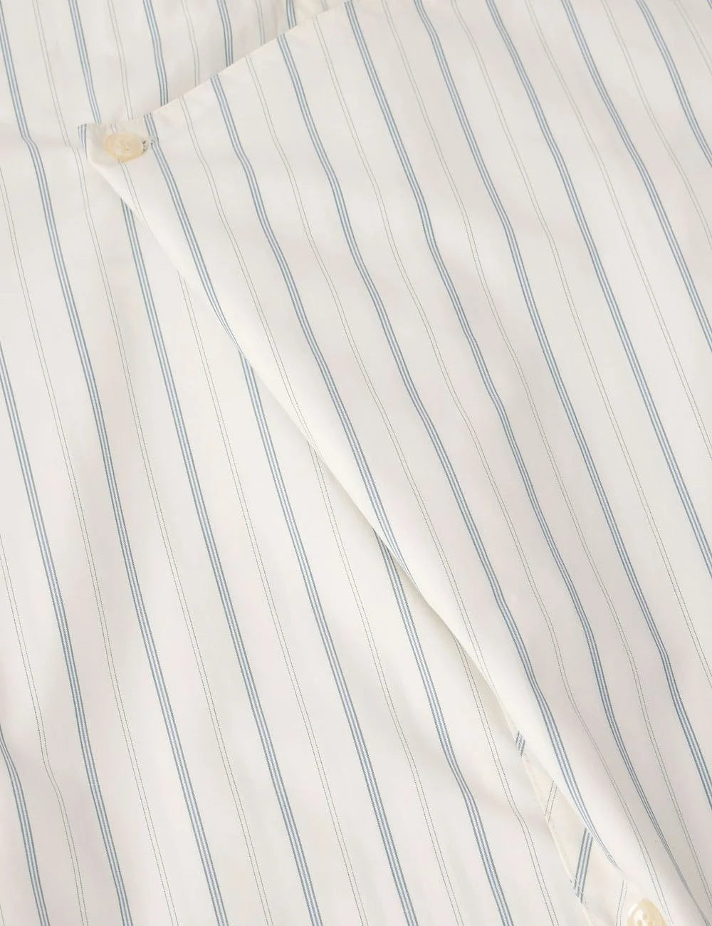 Soeur Idesia ecru bleu striped shirt cotton poplin loose fit detail view
