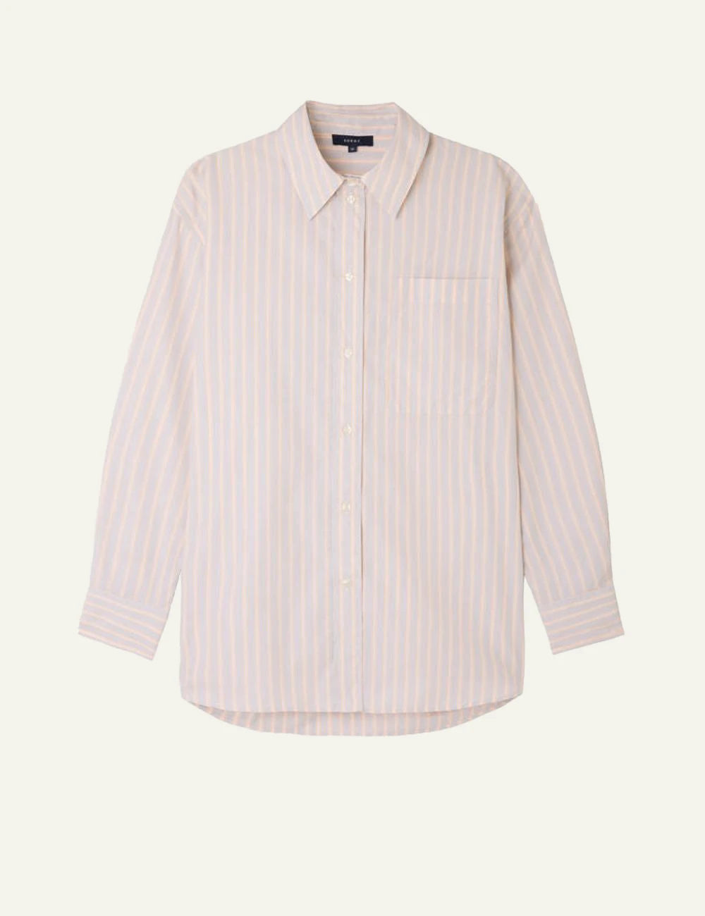 Soeur Carlotta orange gris striped shirt cotton poplin loose fit front view