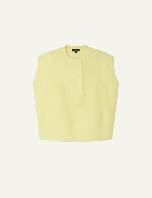 Soeur Danube jaune sleeveless blouse lyocell linen loose fit front view