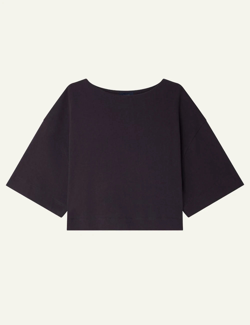 Soeur Davina loose cropped t shirt recycled cotton dark brown front