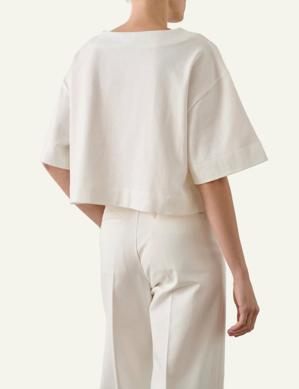 Soeur Davina oversized cropped t shirt organic cotton white back
