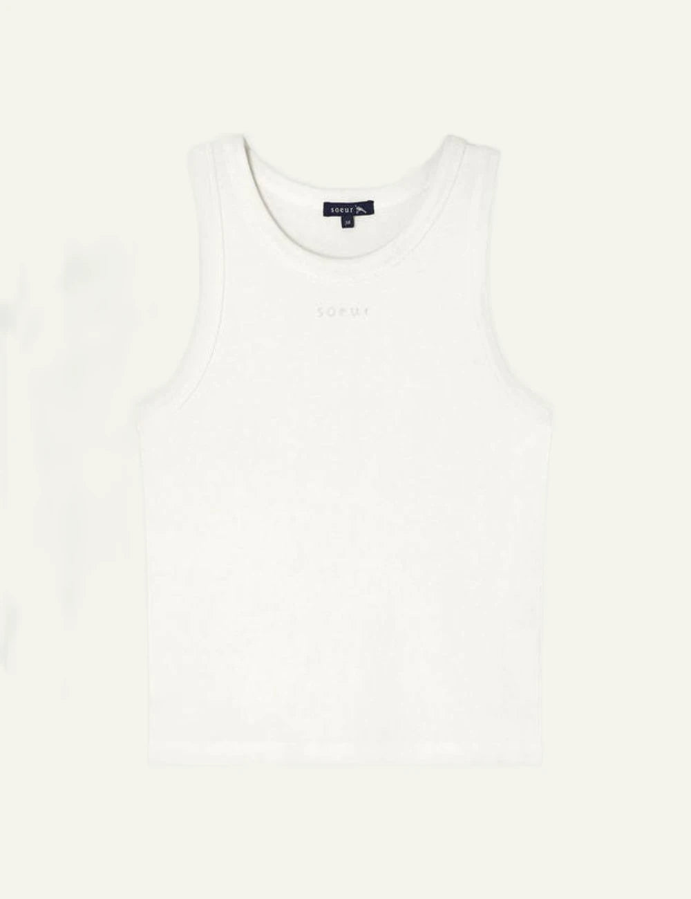 Soeur Dolly rib tank top organic cotton off white front