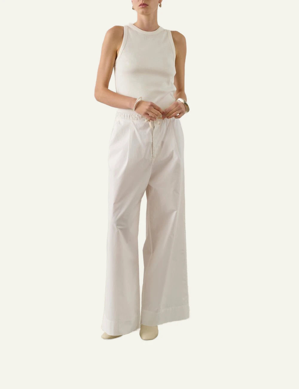 Soeur Dolly rib tank top organic cotton off white front full body