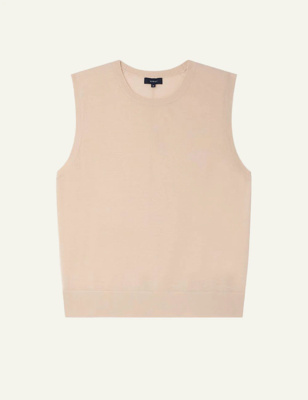 Soeur Fergie sleeveless knit nude merino wool round neck front