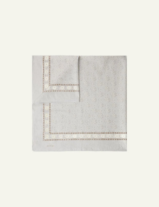 Soeur foulard scarf light grey floral print square detail