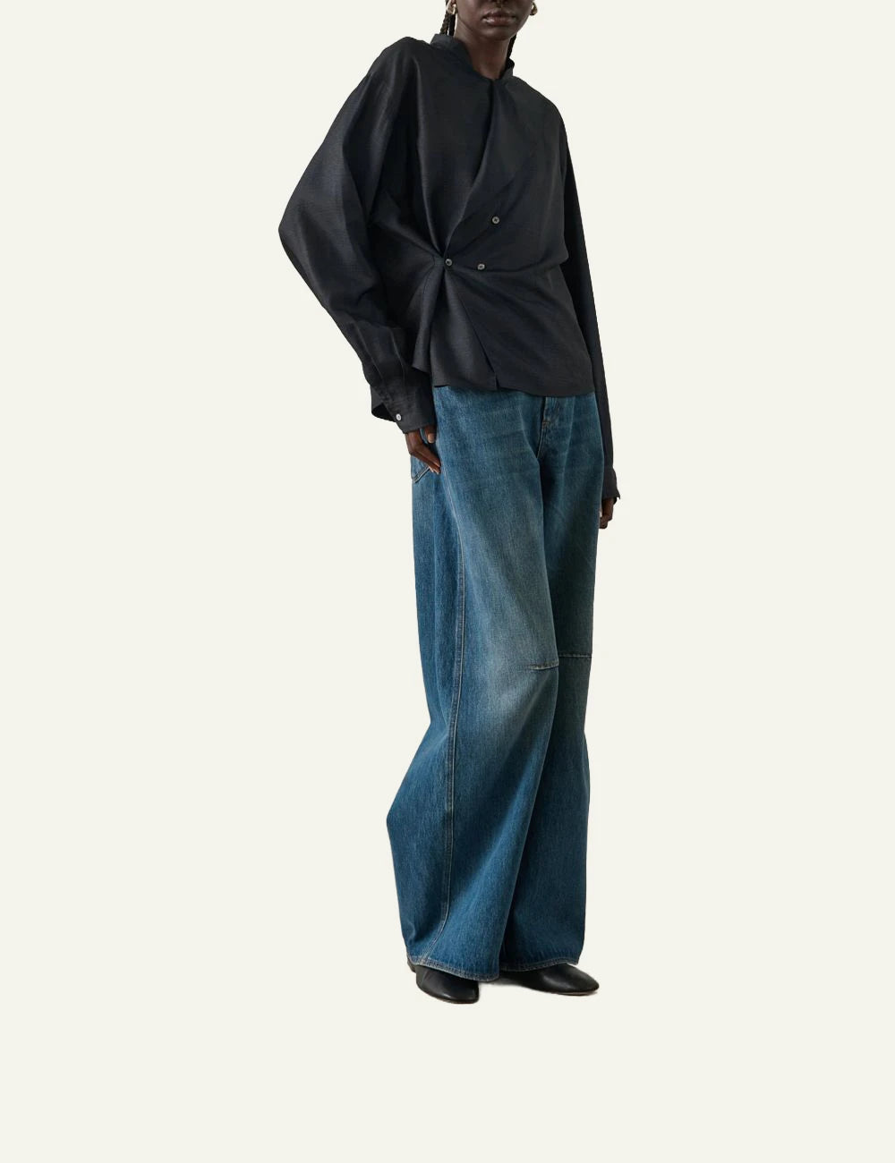 Soeur Gaspard jeans blue balloon fit loose denim side