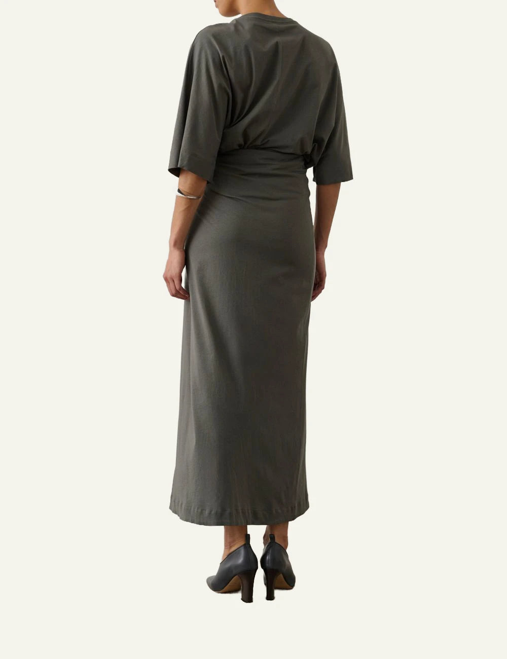 Soeur Goa skirt brown wrap long jersey tie waist back