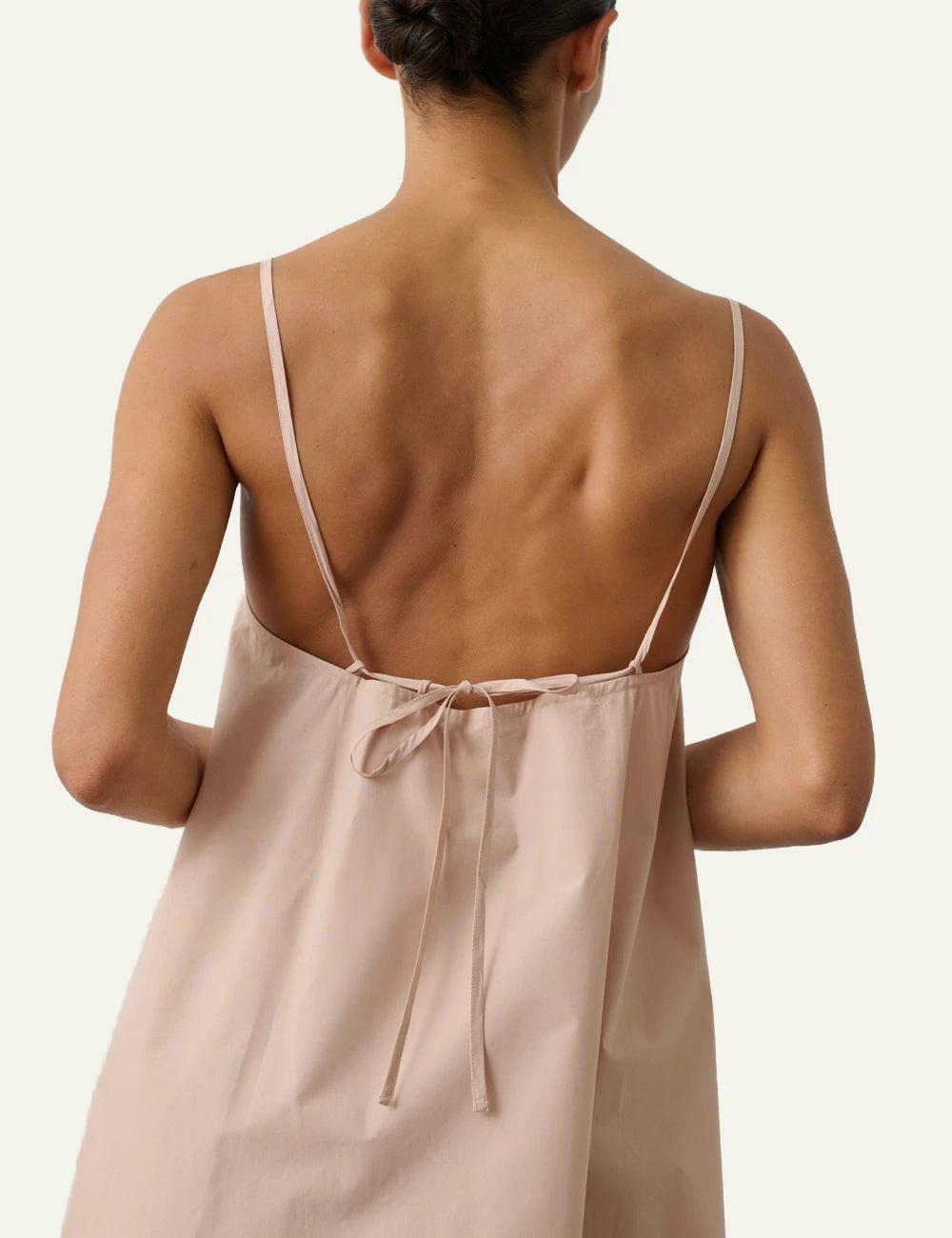 Soeur Heidi dress nude cotton poplin maxi straps back detail