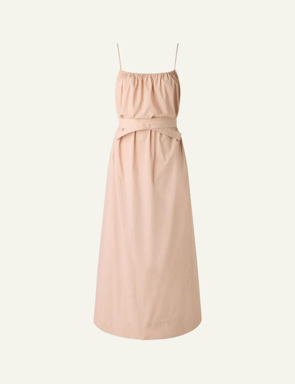 Soeur Heidi dress nude cotton poplin maxi straps front