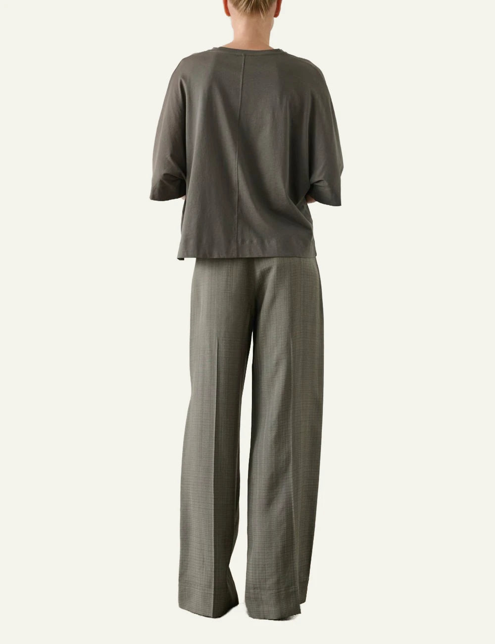 Soeur Helsinki t-shirt dark grey oversized cotton mid sleeve back