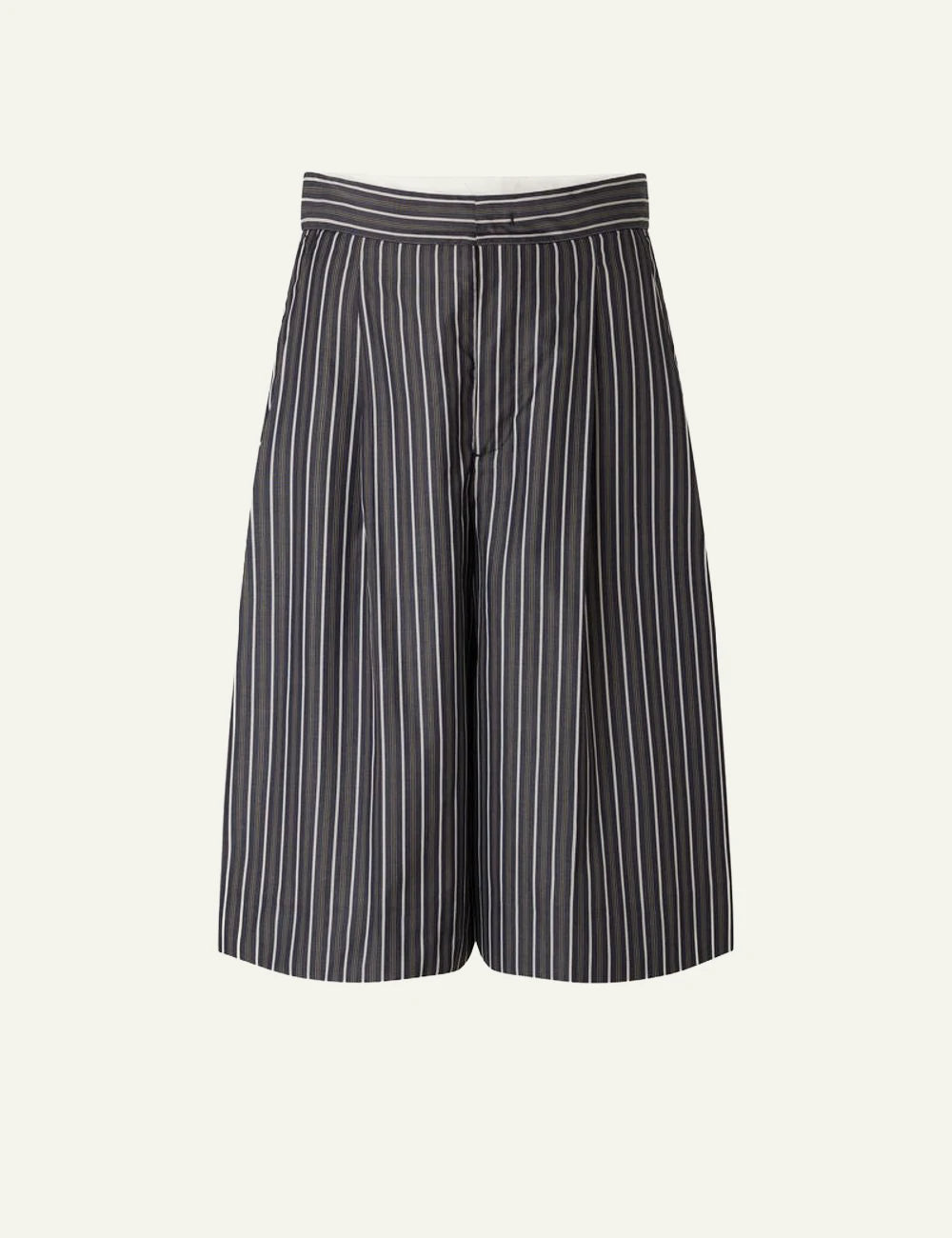 Soeur Henna bermuda shorts striped cotton poplin wide leg front