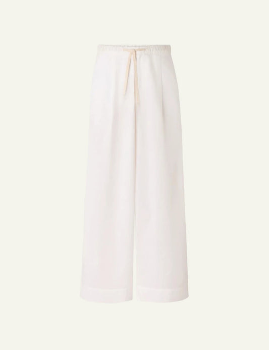 Soeur Hugues trousers off white straight leg tie waist front