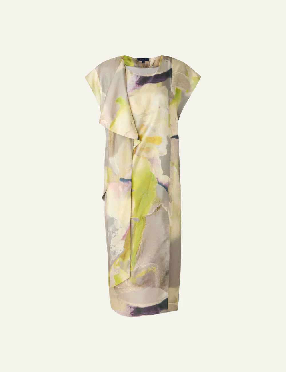 Soeur Iberis dress abstract print silk twill midi front
