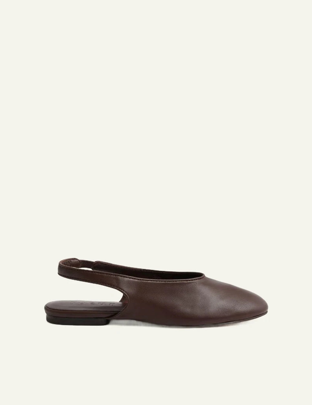 Soeur brown leather slingback ballet flats round toe side view