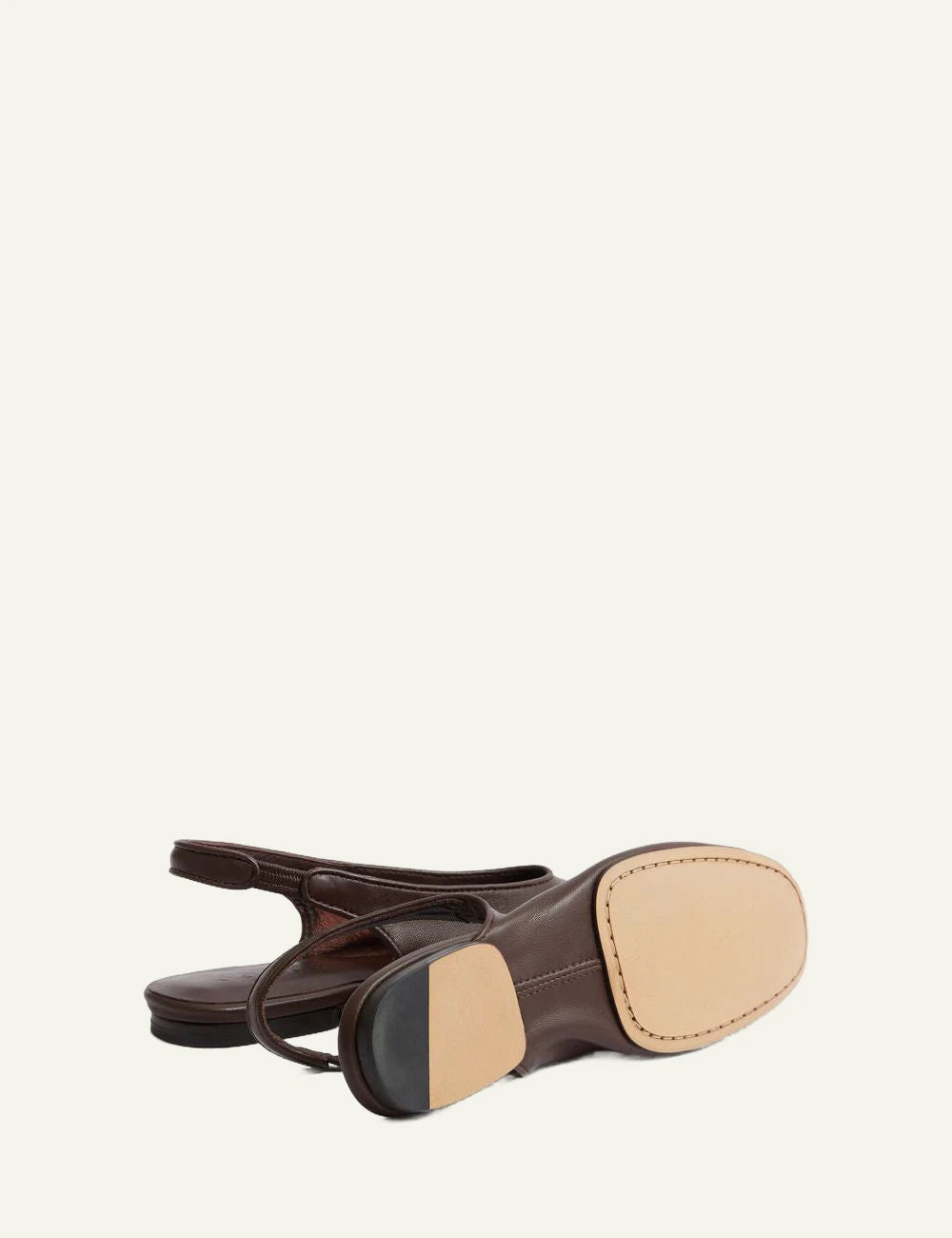 Soeur brown leather slingback ballet flats round toe sole view