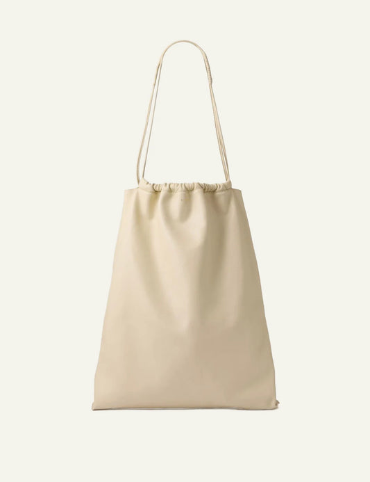 Soeur soft shoulder bag ivory leather front view