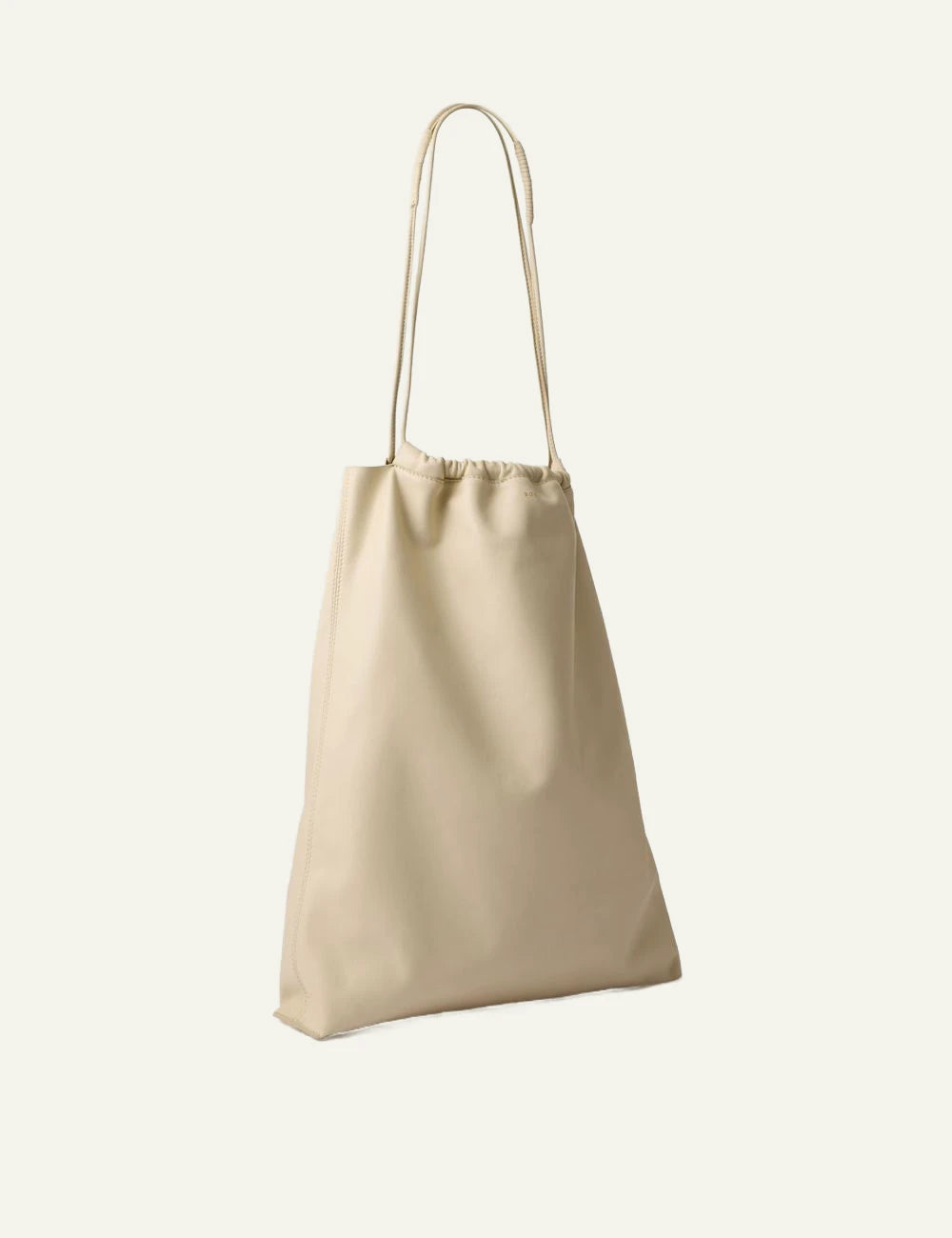 Soeur soft shoulder bag ivory leather side view