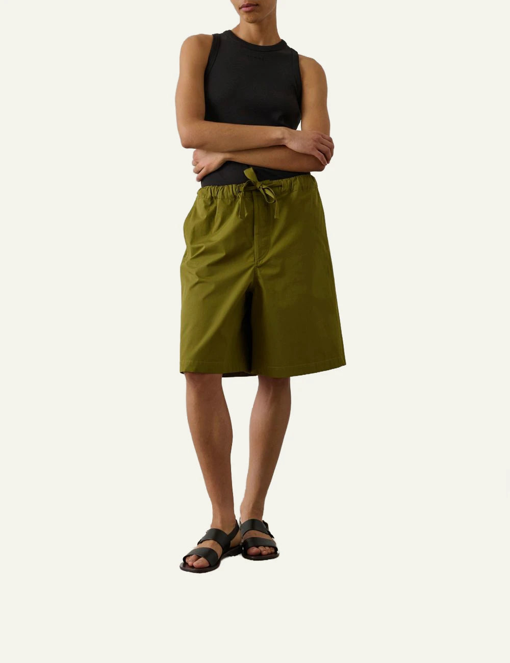 Soeur tank top recycled cotton black front full body