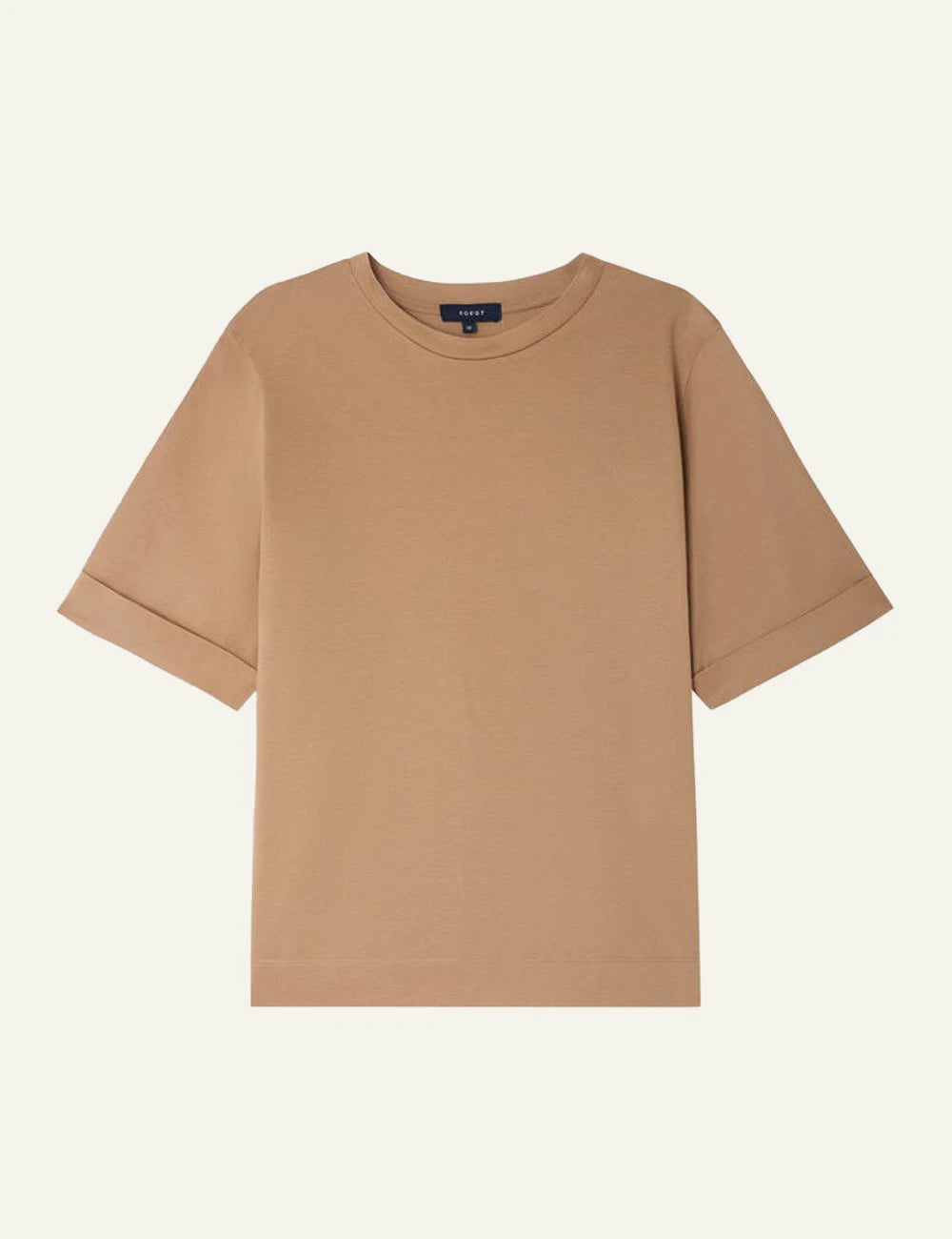 Soeur t shirt mercerised cotton beige short sleeves front