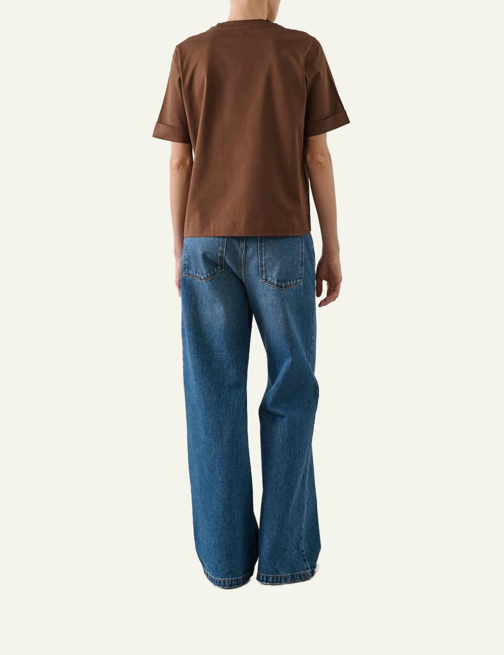 Soeur t shirt mercerised cotton brown short sleeves back