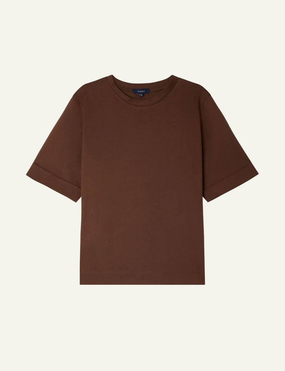 Soeur t shirt mercerised cotton brown short sleeves front