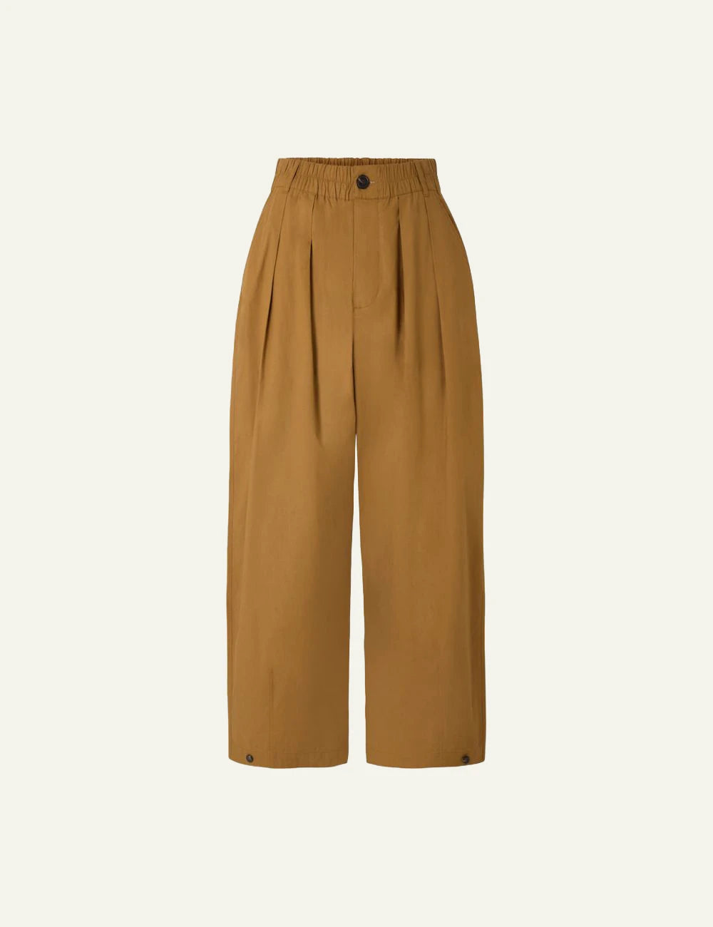 Soeur Vernon trousers camel loose fit elastic waist front