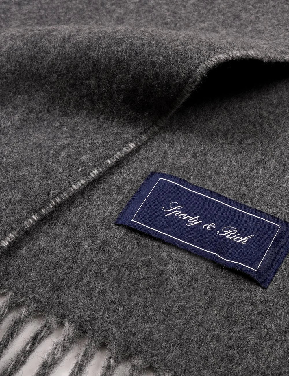 SPORTY & RICH BIG SERIF SCARF GRAY