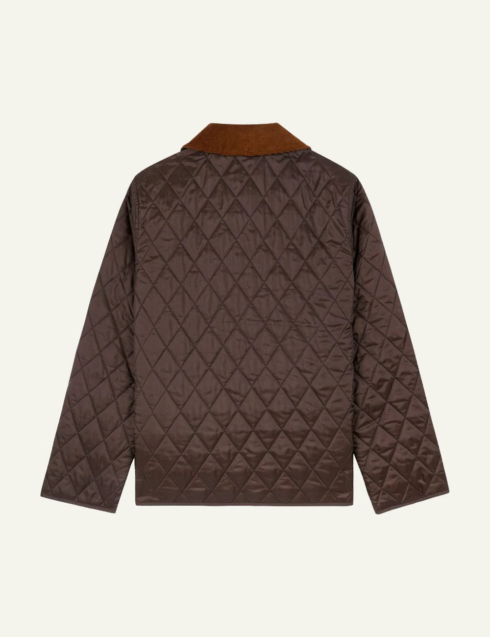 Sporty and Rich quilted brown jacket with corduroy collar back view