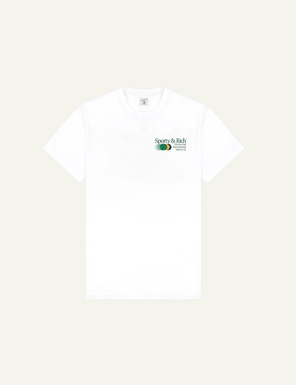  Sporty&Rich invitational t shirt white forest front view
