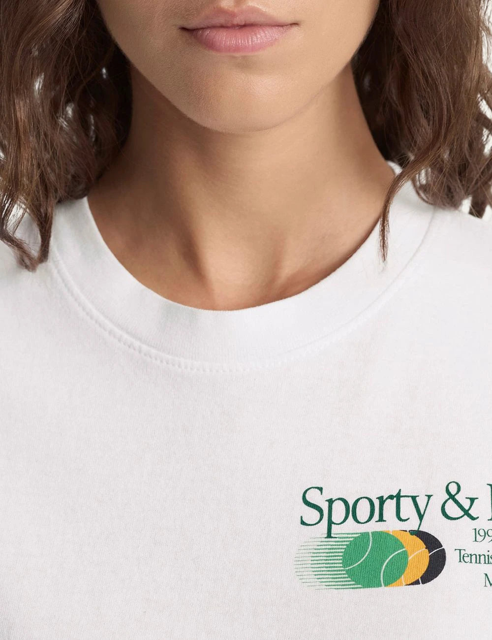  Sporty&Rich invitational t shirt white forest front view