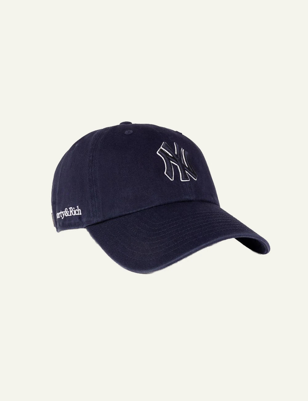 Sporty and Rich NY Yankees cap navy angled view