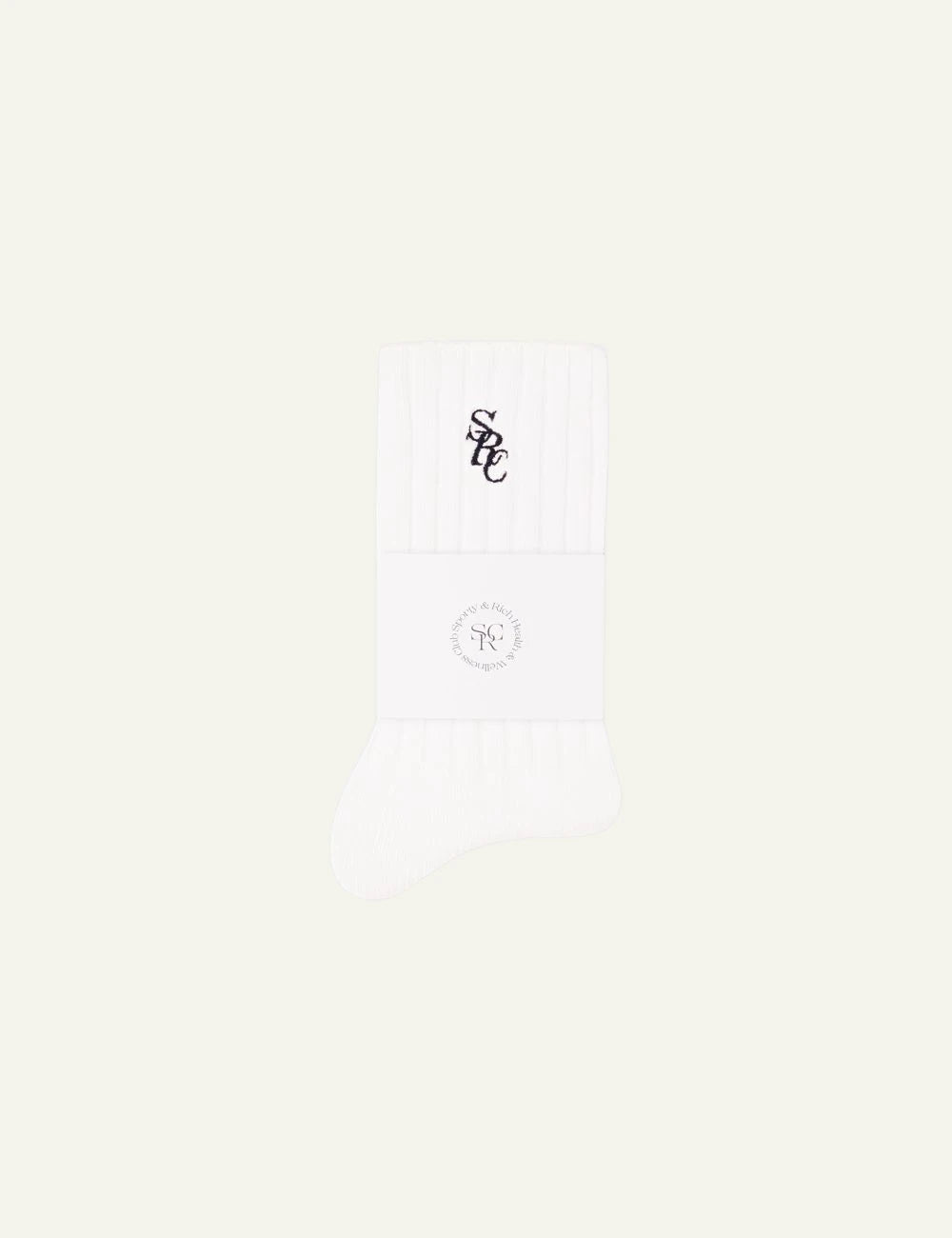 Sporty and Rich white ribbed socks with embroidered logo detail 